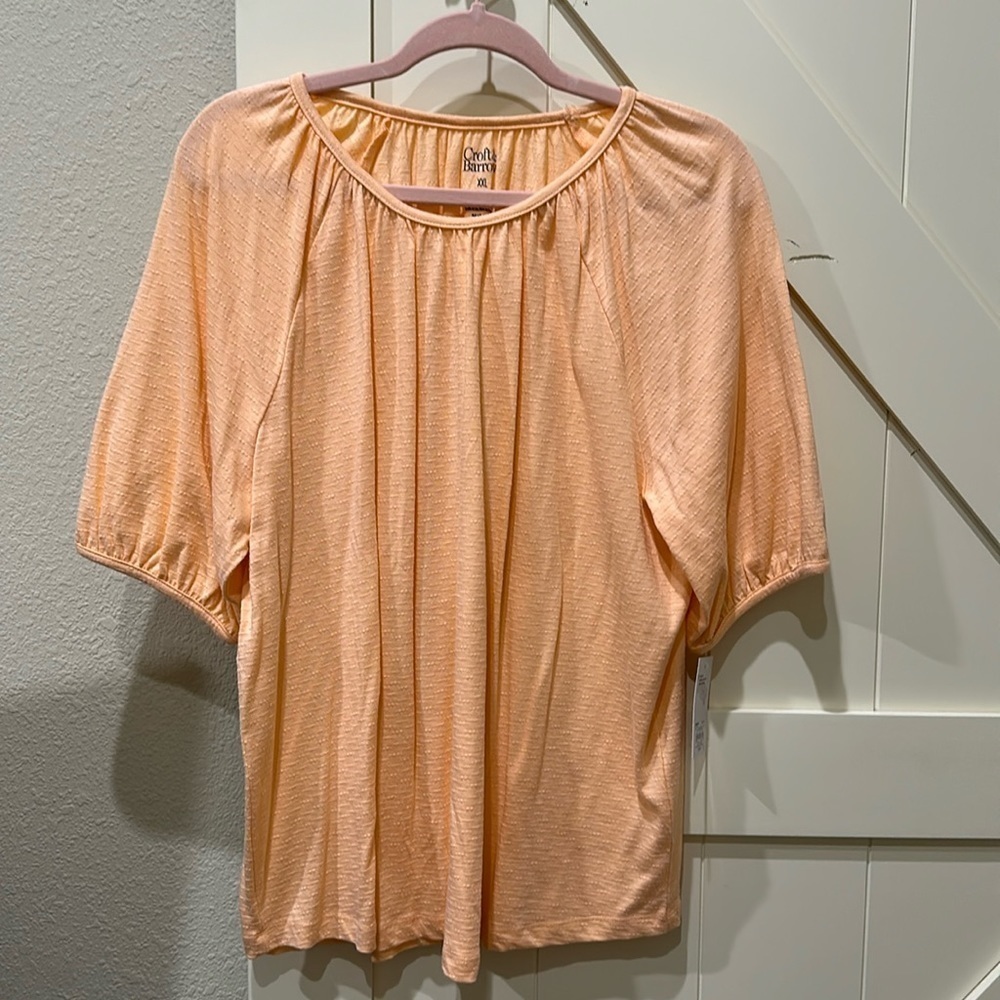 NWT Croft &Barrow blouse. The first pic is more the true color. Pit 23”.